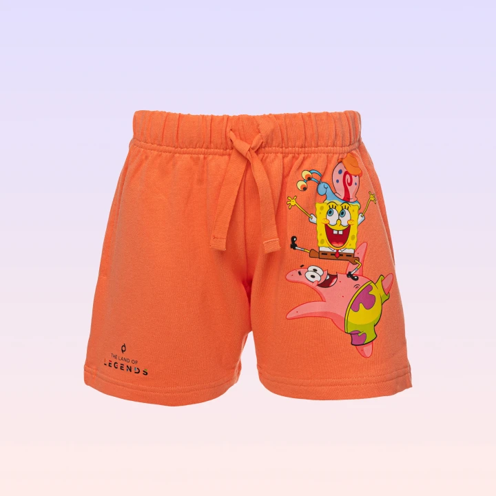 Sünger Bob Kare Pantolon ve Arkadaşları Turuncu Erkek Çocuk Şort